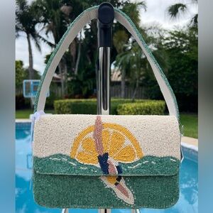 NEW RARE Beaded Swimmer Diver Swim Lemon Slice Sun Shoulder Bag Viral TikTok